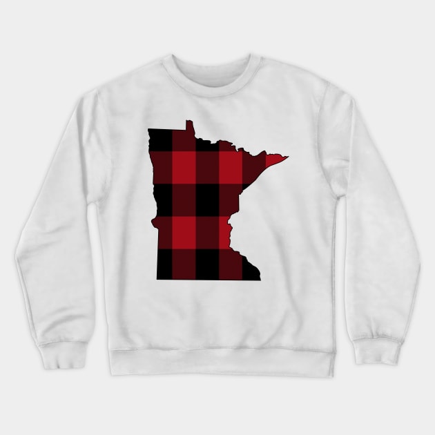 Minnesota in Red Plaid Crewneck Sweatshirt by somekindofguru